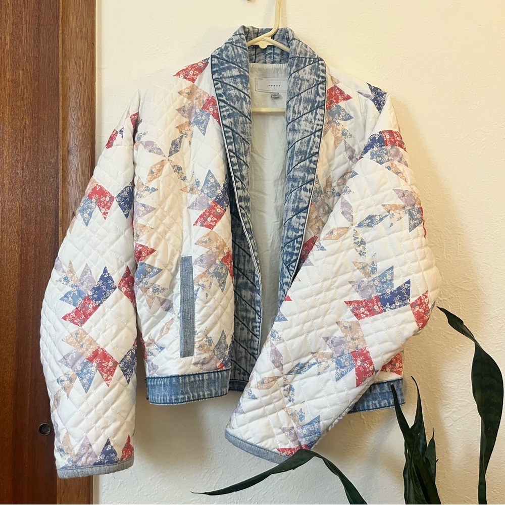 BLANK NYC Making Memories Quilted Print Jacket Size Medium